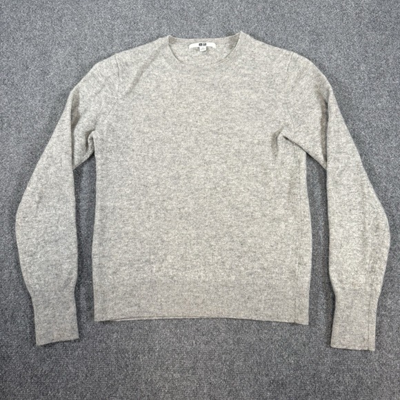 Uniqlo Sweaters - Uniqlo Sweater Womens Medium Gray 100% Cashmere Pullover Long Sleeve